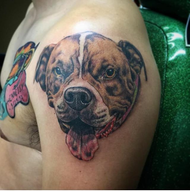GotInkStudios's tweet photo. Memorial piece by @NeoRoyal 🐶. DM today to book. https://t.co/Ny3qnvBq4O