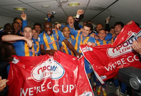 Shrewsbury win promotion to return to the third tier for the first time since 96-97 (2012)