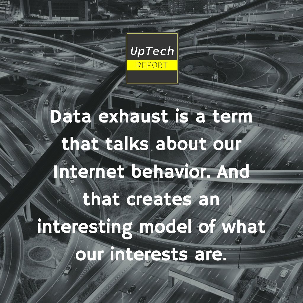 UpTechReport's tweet photo. In this process of learning more about AI and machine learning, we invite you to learn more about data exhaust. What do you think its potential is? #dataexhaust #robots #datascience #digitaltransformation https://t.co/xCMFug9YFg