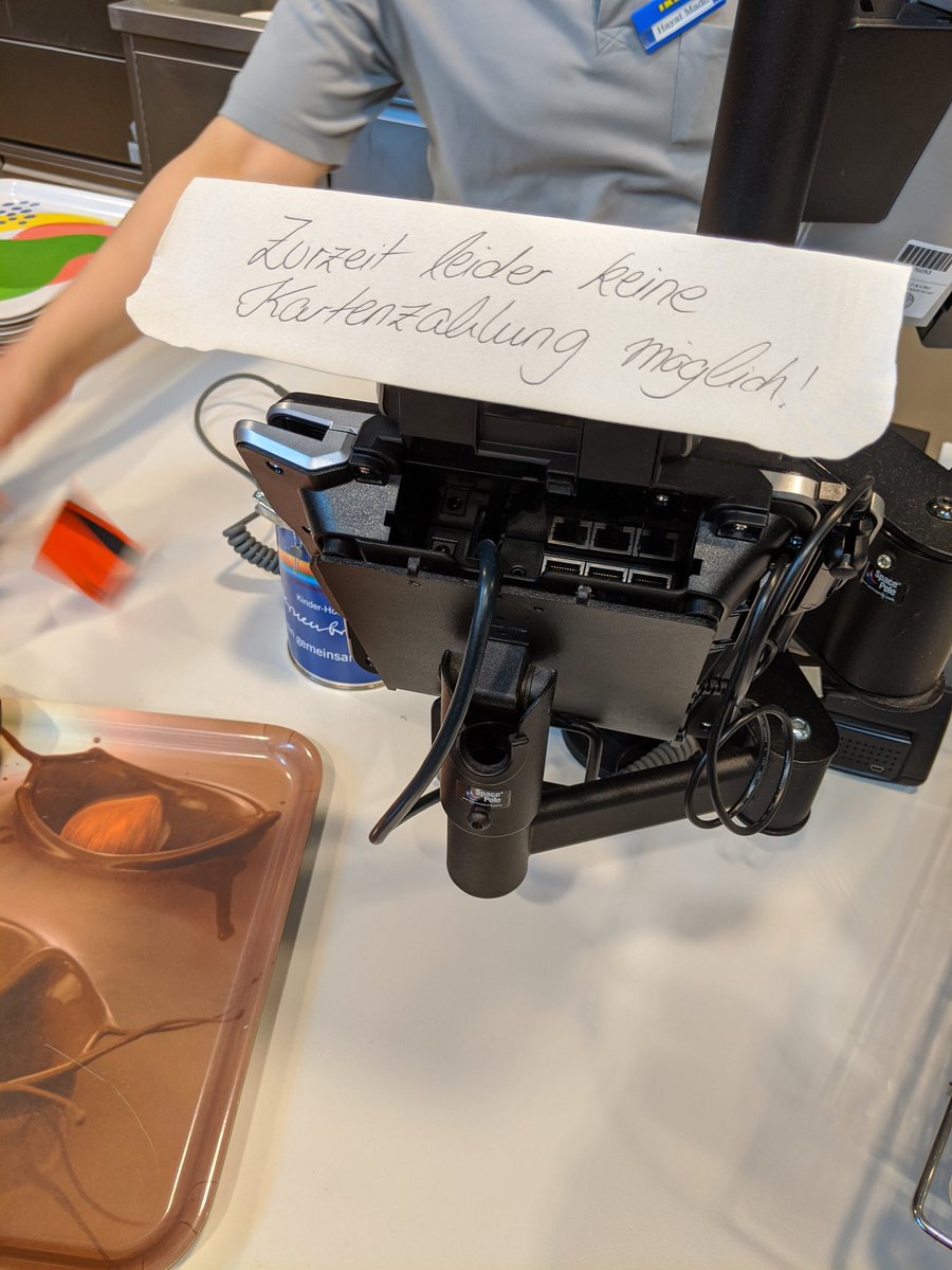 regnerischerTag's tweet photo. Die bunte Vielfalt der Kartenzahlung.
Heute beim Ikea Hamburg Moorfleet:
1x mit (unnötiger) Unterschrift
1x OK (#CDCVM)
1x "zurzeit leider keine Kartenzahlung möglich"
#MX925 https://t.co/iueq543GAf