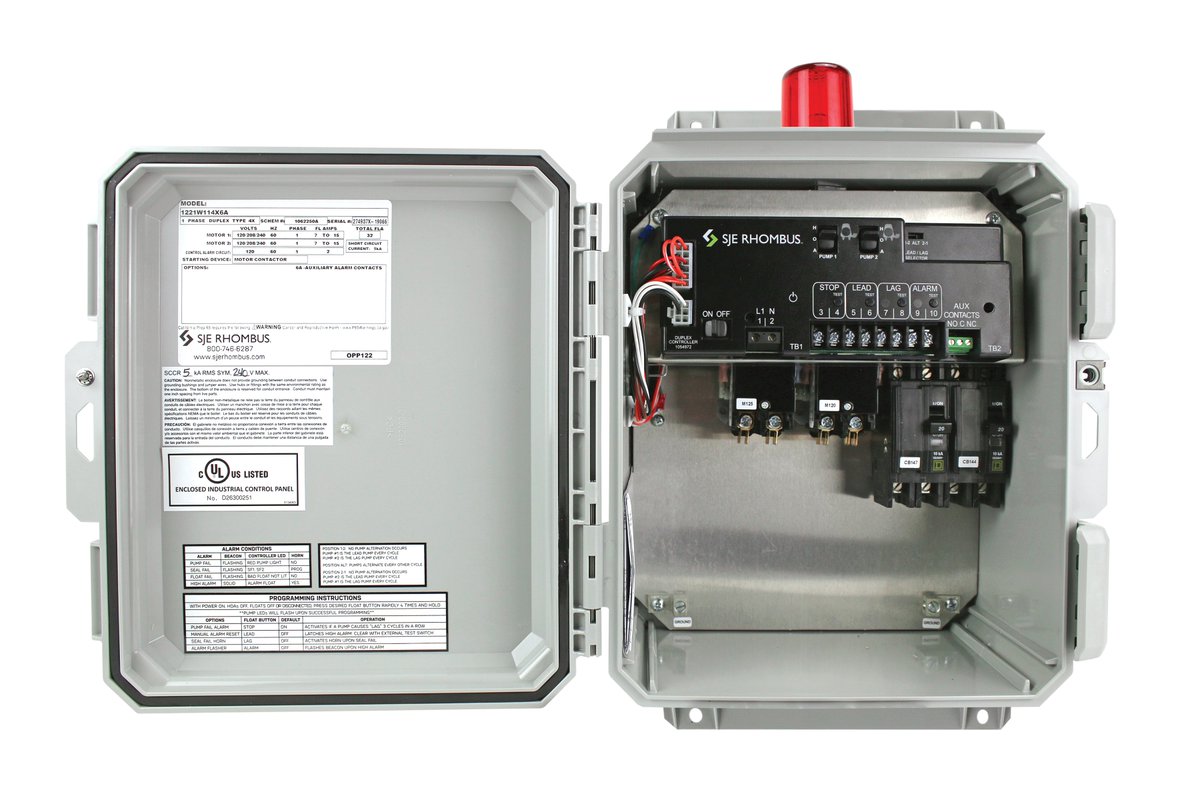 Our redesigned Model 122 panel includes our newest duplex controller and is housed in a NEMA 4X enclosure designed for easy installation. sjerhombus.com/products/new-m…