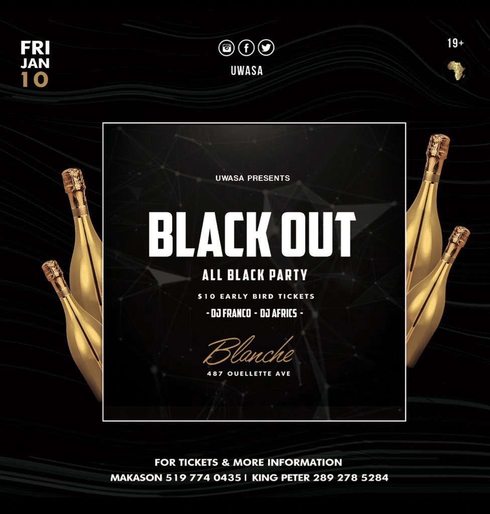 UWinasa's tweet photo. BLACK OUT around the corner , have you gotten your tickets ? https://t.co/zfH9dUfFQC