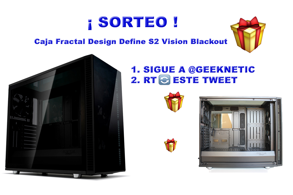 🎁SORTEO🎊

🥳Acabamos el año regalando la caja #FractalDesign
#DefineS2 Vision Blackout con cristal templado, obtuvo nuestro premio de mejor caja del mundo.

Para participar tienes que:

☑️Seguir a <a href="/Geeknetic/">Geeknetic</a>
☑️RT 🔃este tweet

El sorteo acaba el 7 de enero a las 20h.
¡Suerte!🍀