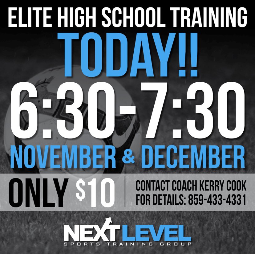TODAY - MONDAY Dec. 30th!! **BOYS &amp; GIRLS SKILLS TRAINING** Elite High School Training - Monday’s 6:30-7:30pm, $10/player, 340 Richmond Avenue - Lexington  #NextLevel #LevelUp