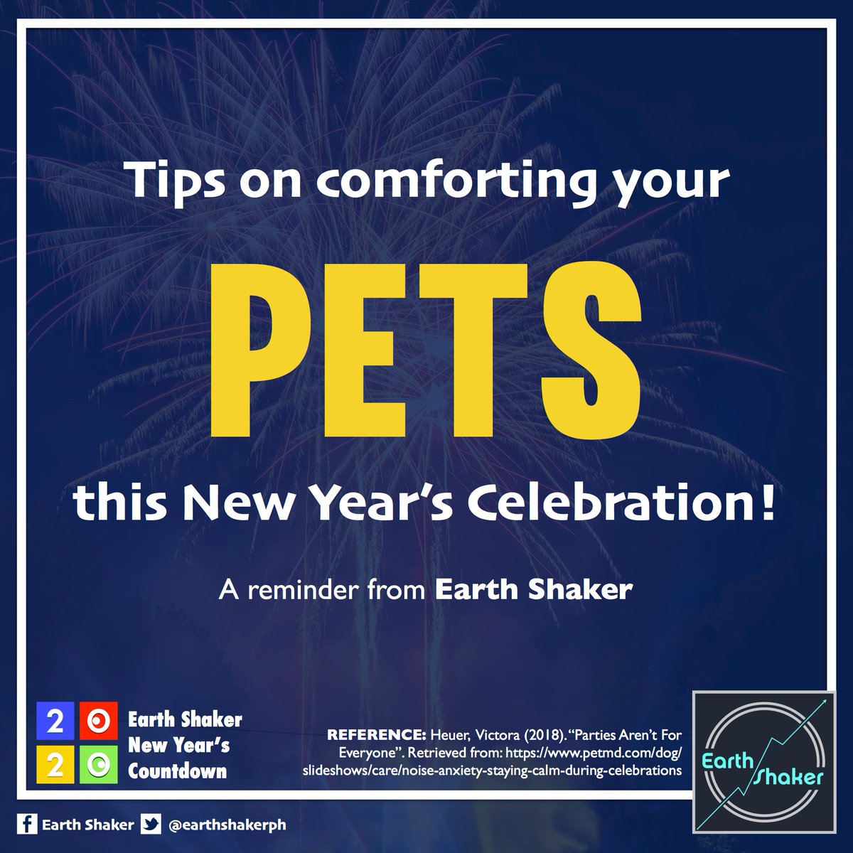 Earth Shaker Ph Pa Twitter Tips On Comforting Your Pets This New Year S Celebration Most People Love The Welcome The New Year With A Bang However Our Pets Are Very Sensitive To