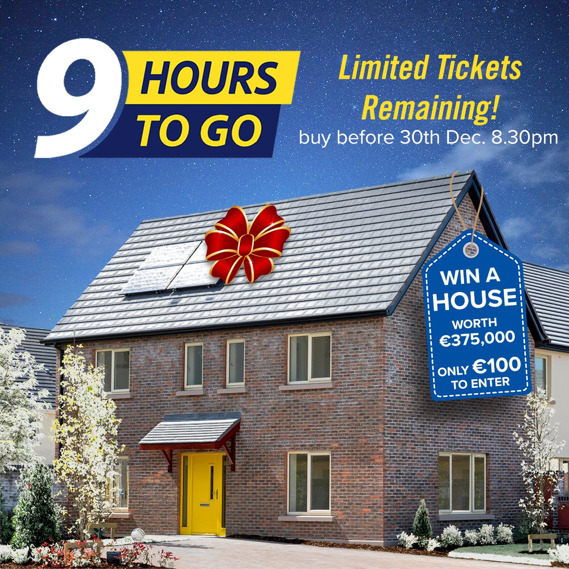 ⏰ 9 HOURS TO GO!! ⏰  Get your ticket 🎟 before its too late at winindublin15.ie or at the Kilmore Hotel until 8.30pm today! 🎟🎁