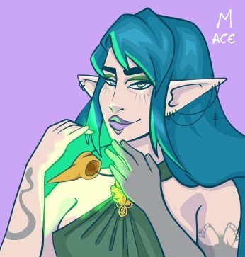 MaceArts's tweet photo. I'm working on stuff for my own #dnd campaign but this elf is turning out too cute to not share a lil bit of 🖤

#digitalart #portrait #dungeonsanddragons #magic #witch https://t.co/Am7miFmKJv