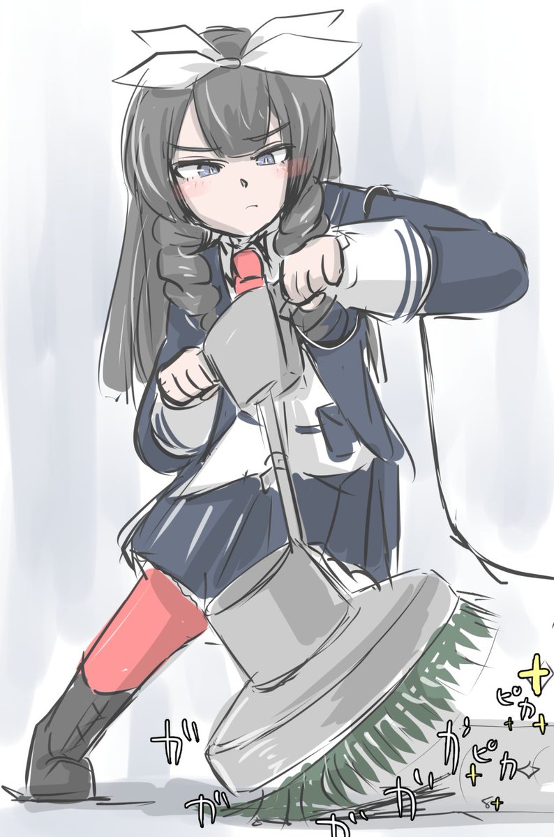 「これはポリッシャーをかける64式自ちゃんです 」|かにさわ🦀skeb🎨のイラスト