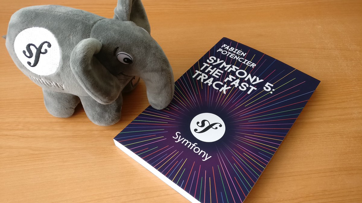 The printed edition of the “Symfony 5: The Fast Track” book finally arrived today! 🎉 Thanks <a href="/fabpot/">Fabien Potencier</a>! #symfony