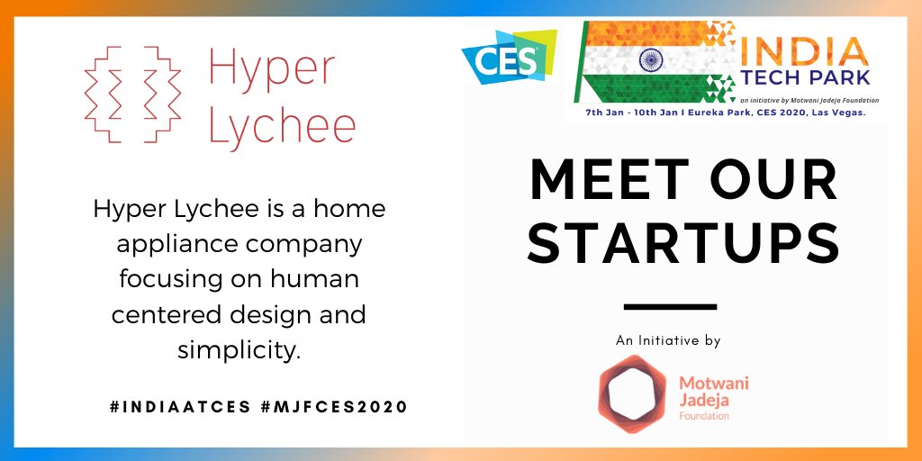 MotwaniJadeja's tweet photo. Participating Startups at first-ever India pavilion.
Hyper Lychee is a home appliance company focusing on human centered design and simplicity.
#MJFCES2020 #IndiaAtCES #CES2020
@CES @LycheeHyper
For more details visit https://t.co/IxmcHf0cLW https://t.co/dVrdOc9sU6