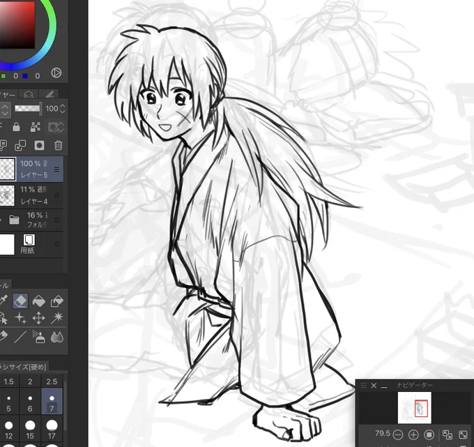 久しぶりのお絵描き、内心びくびく。 