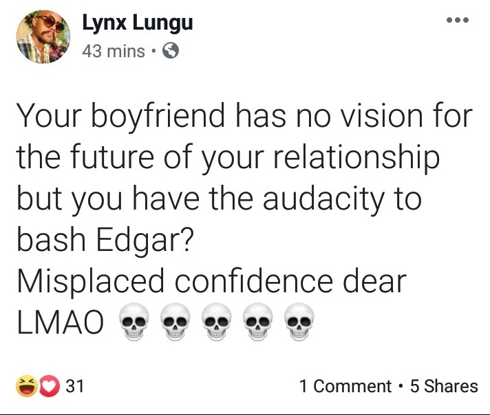 Sibandii's tweet photo. But Jameson Edgar Lungu also has no vision for the future of Zambia only for the future of China and Jameson Sales 🤔#LynxLungu https://t.co/zFEaHyGvuk