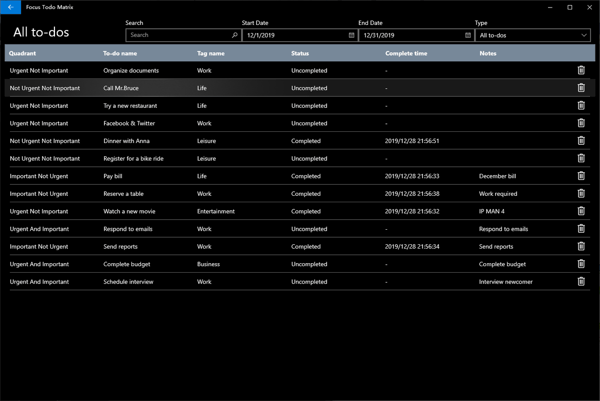 EternalLabsApps's tweet photo. Focus Todo Matrix - Priority to-do list , four-quadrant rule-based task manager.

FocusTodo contains four important parts:

1 - Urgent and important
2 - Important is not urgent
3 - Urgent is not important
4 - not urgent, not important

Microsoft Store:
https://t.co/xFblMI3HtK https://t.co/CNscN45RXo