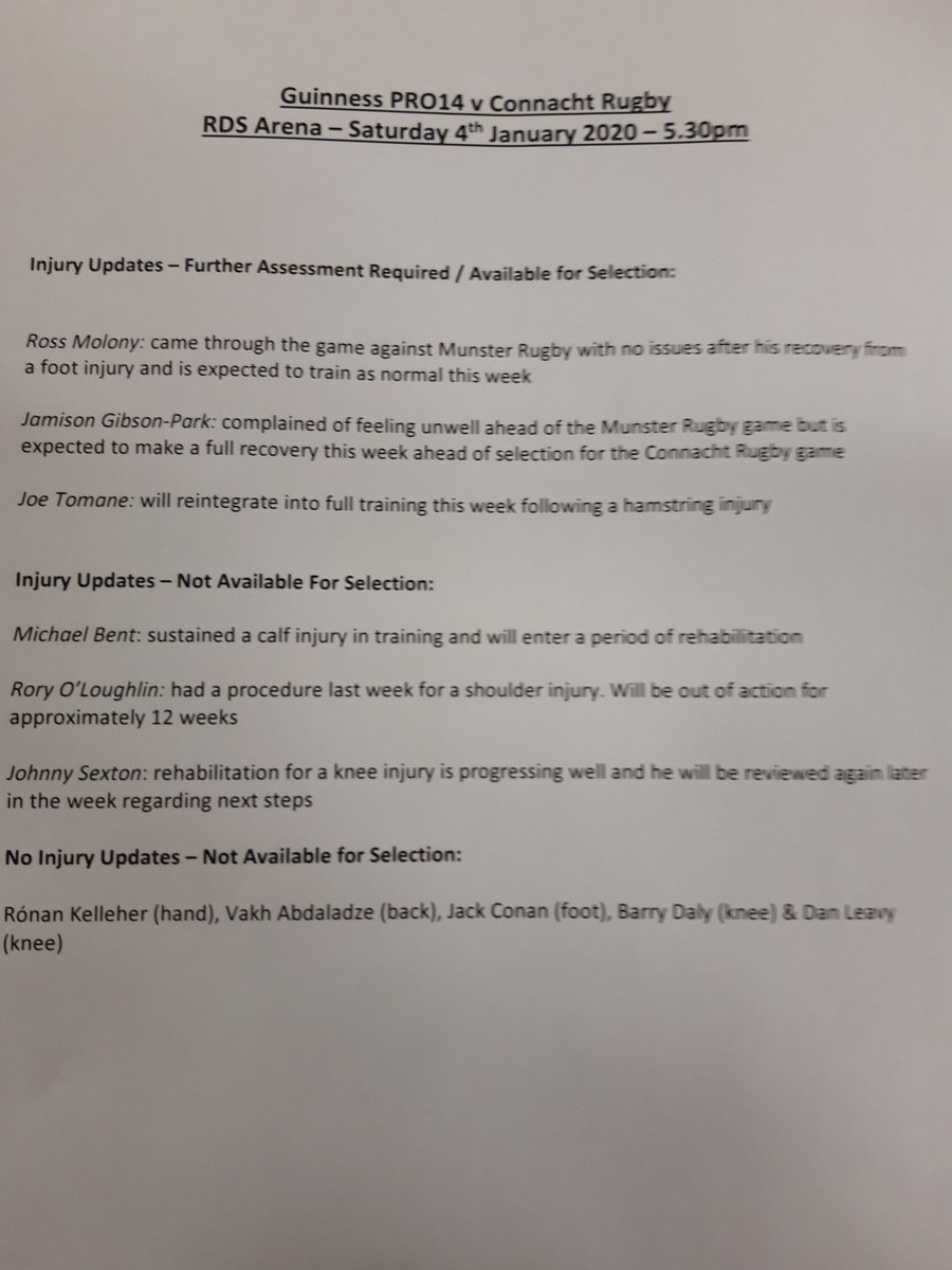 David Kelly On Twitter Leinster Injury Update Jonathan Sexton Being Reviewed Before Taking Next Steps Which Leads One To Assume He Is Already Taking Steps Baby Steps One Supposes Https T Co Xfhfk6va6f