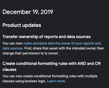 robinprinsen's tweet photo. Finally, after 3,5 years data studio allows changing ownership of reports and data sources. #google #datastudio #marketing #reporting #newfeatures #hooray https://t.co/BrWjzAiUn1