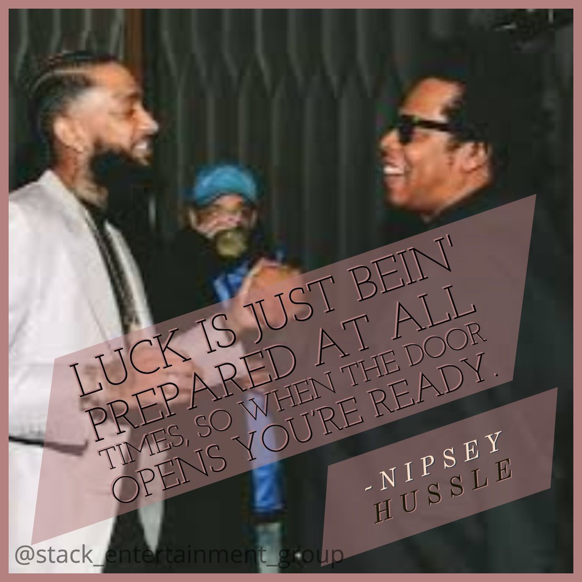 Mailman0027's tweet photo. "Luck is just bein' prepared at all times, so when the door opens you're ready."
#NipseyHussle #NipseyQuotes #MarathonClothing #MarathonMondays #RipNip https://t.co/csuPyMLEGX