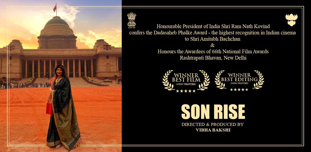 Honoured, humbled &amp; most grateful to the honorable jury, <a href="/MIB_India/">Ministry of Information and Broadcasting</a>,<a href="/DFF_India/">DFF India</a> <a href="/rashtrapatibhvn/">President of India</a> for conferring the consecutive #NationalFilmAward to #SonRiseTheFilm. Will continue to strive to make films that impact change. #HeForShe <a href="/unwomenindia/">UN Women India</a>
