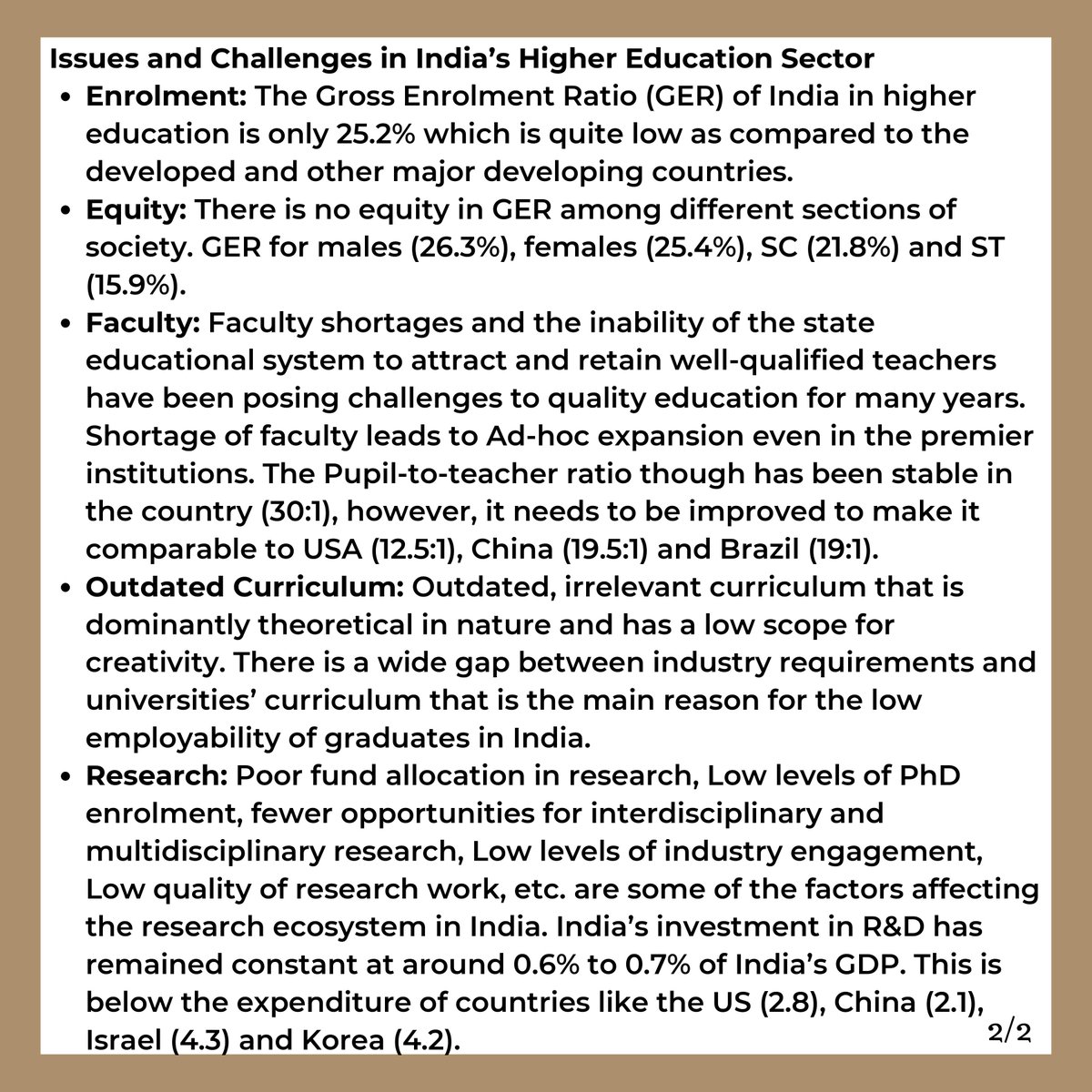 drishtiiaseng's tweet photo. This TTP is about issues and challenges associated with higher education in India. It also highlights the initiatives taken by the government.
Read More: https://t.co/T5mXw3qpOz
#HigherEducationInIndia #EducationInIndia #UPSCToThePoint #UPSCMains #DrishtiIASEnglish https://t.co/HKY88oQ1we