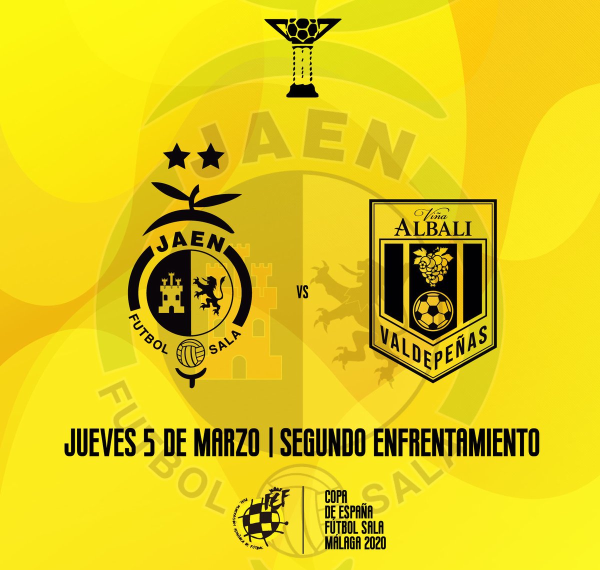 COPA DE ESPAÑA | ¡¡Nuestro rival será el @FSCiudadDelVino!!

⚽️ Segundo enfrentamiento del jueves 5 de marzo de 2020

🔜 En breves ofreceremos toda la información referente a la venta de entradas

#SomosJaén