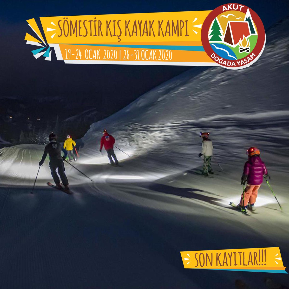 2020 Sömestir Kış Kayak Kampı Kayıtları Kapanıyor! 
Kayıt olmak ve detaylı bilgi için: akutdogadayasam.com @AKUT_Dernegi