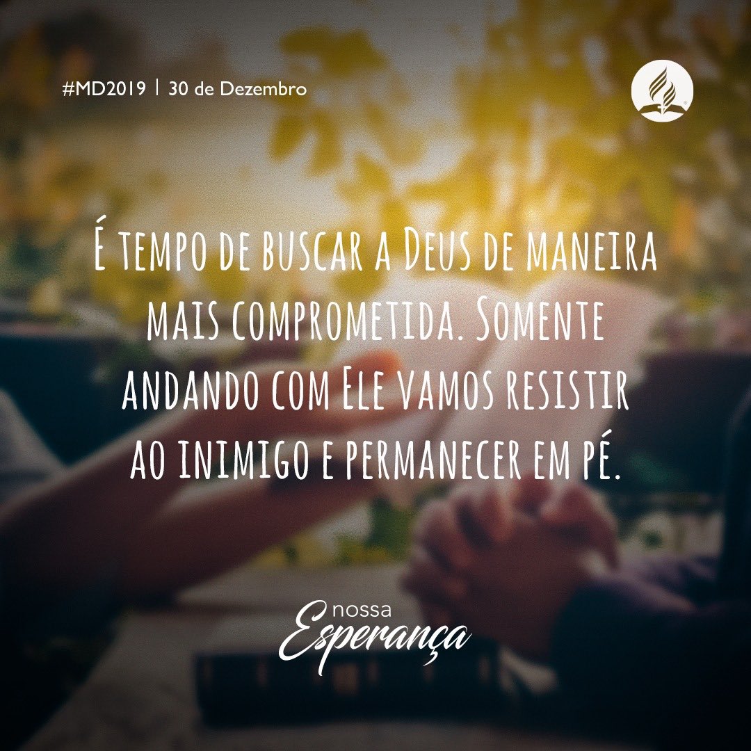 “O novo ano está exatamente diante de nós, e deveriam ser feitos planos para um esforço zeloso e perseverante no serviço do Mestre. Há muito a ser feito a fim de avançar a obra de Deus” #EllenWhite (CE, 17). #MD2019 #NossaEsperança #PrimeiroDeus