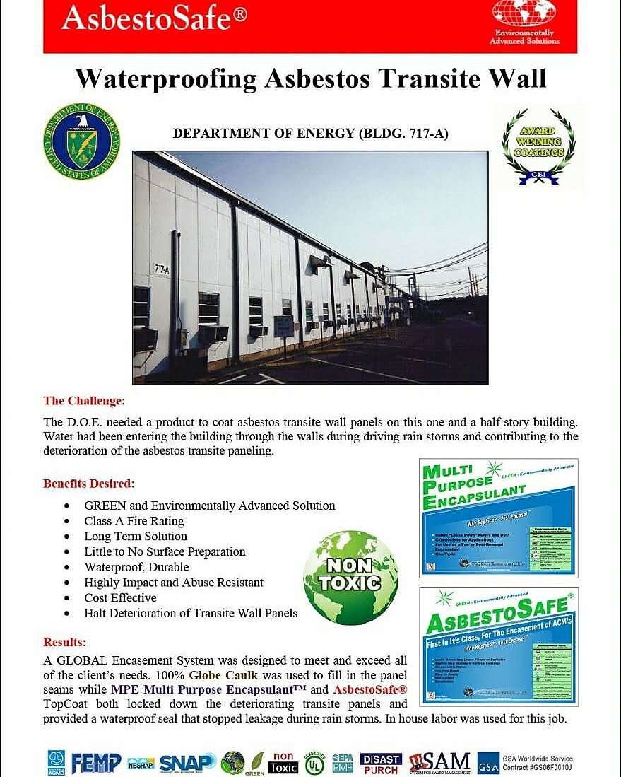 greenencasement's tweet photo. Waterproofing Asbestos Transite Wall. #Asbestos #AsbestoSafe® #Transite #Building #CostEffective #Durable #Breathable #LongTermSolution #HaltDeterioration #Encasement #EncaseIt #WhyReplace #JustEncase
https://t.co/td3djmkgyw https://t.co/ttRO58V11I