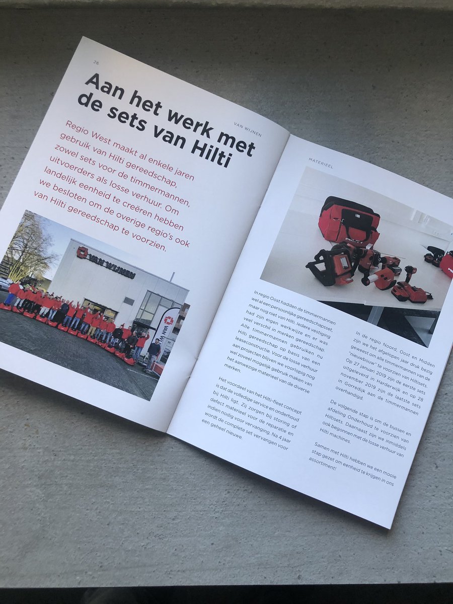 DijkhuizenJan's tweet photo. Het eerste magazine van ‘Van Wijnen Materieel’ is uit, gemaakt door en voor onze medewerkers van de materieeldienst! Vol met nieuws, terugblikken maar vooral bedoeld als smoelenboek. #trots @VanWijnenGroep https://t.co/tusApUUiZ2