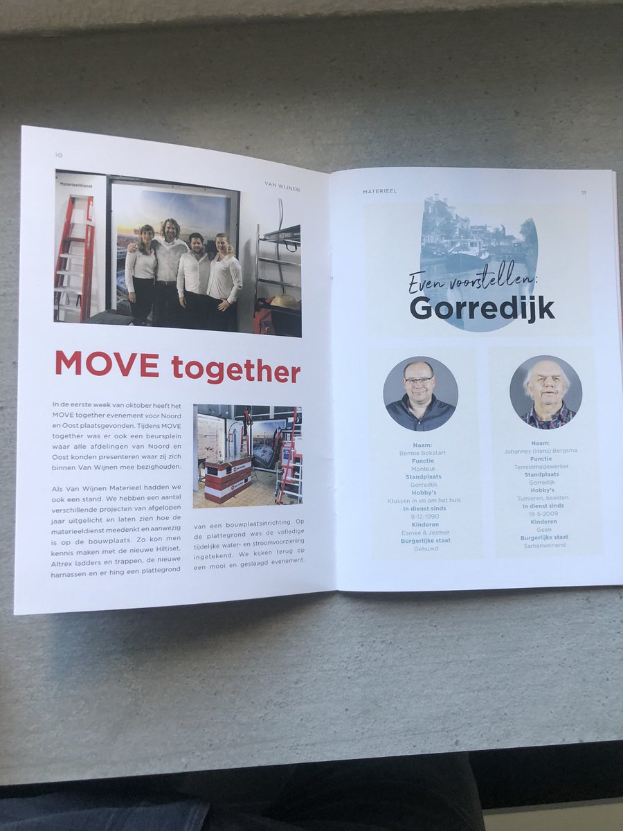Het eerste magazine van ‘Van Wijnen Materieel’ is uit, gemaakt door en voor onze medewerkers van de materieeldienst! Vol met nieuws, terugblikken maar vooral bedoeld als smoelenboek. #trots <a href="/VanWijnenGroep/">Van Wijnen</a>