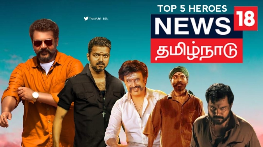 citizen_ajithfc's tweet photo. Top 5 Heros Of 2019 By @News18TamilNadu 

1.#ThalaAjith 
2.#Vijay
3.#RajiniKanth 
4.#Dhanush
5.#Karthi 

Editz  : @ThalaAjith_Edit 🎨

#Valimai  #அஜித் https://t.co/JXTjGzTA6O