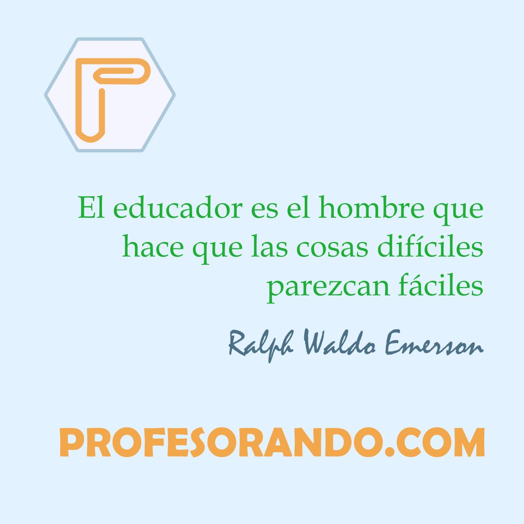 Profesorando1's tweet photo. El educado es el hombre que hace que las cosas difíciles parezcan fácies. En https://t.co/HAQZTgOOyB ayudamos a encontrar a los mejores educadores para clases particulares. https://t.co/3nOceiaMQe