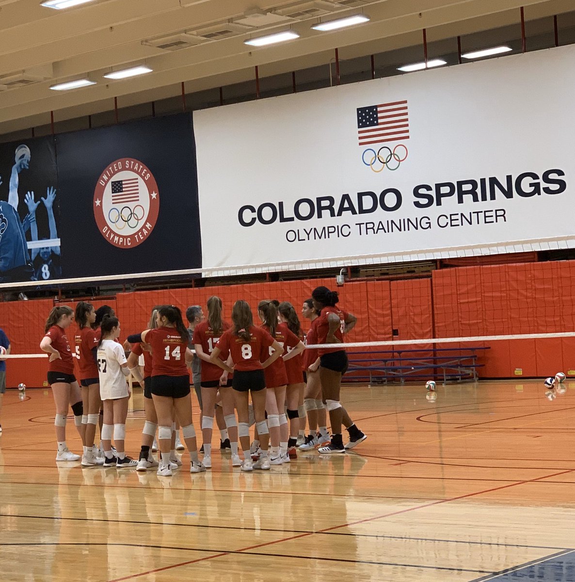 distuder's tweet photo. Final day in the OTC gym today for @adrianastuder1 and these girls. So grateful and love hearing how much she’s enjoying this experience and these coaches! #libero #87 @usavolleyball https://t.co/DyoRaEeVbz