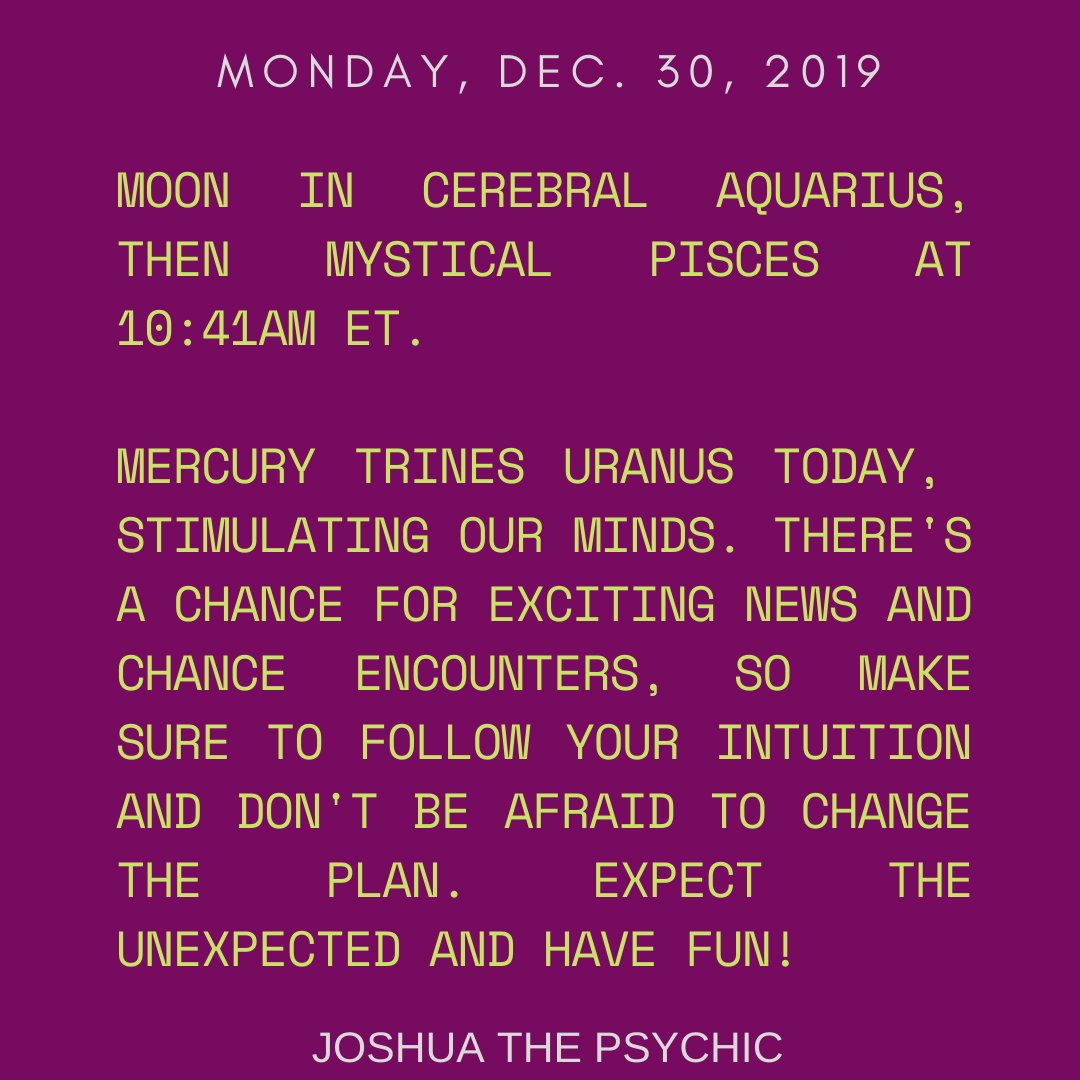 #astrology #horoscopes #dailyhoroscopes #mooninaquarius #weird #wacky #thatsdifferent #innovative #brilliant #mooninpisces #elusive #magical #mystical #romantic #mercurytrineuranus #stimulating #chanceencounters #expecttheunexpected #changetheplan #electricenergy