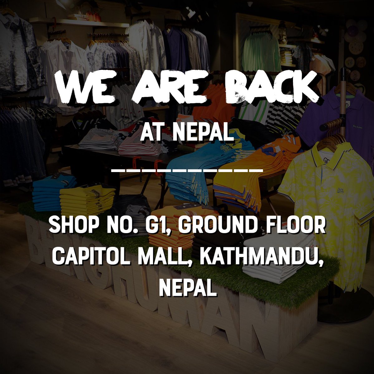 bebeinghuman's tweet photo. Hello #nepal, we’ve reopened our #bhstore in your city. Come in and up your #fashion game and discover brand new styles.
See you at ground floor, Capitol mall, Kathmandu, Nepal. https://t.co/xbBBvvY7LR