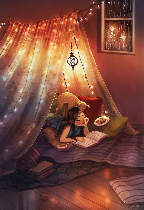 ReadMoreZone3's tweet image. Nothing better than cozying up with a friend and reading on a cold night!
📸: Pinterest (Yaoyao Ma Van As)
