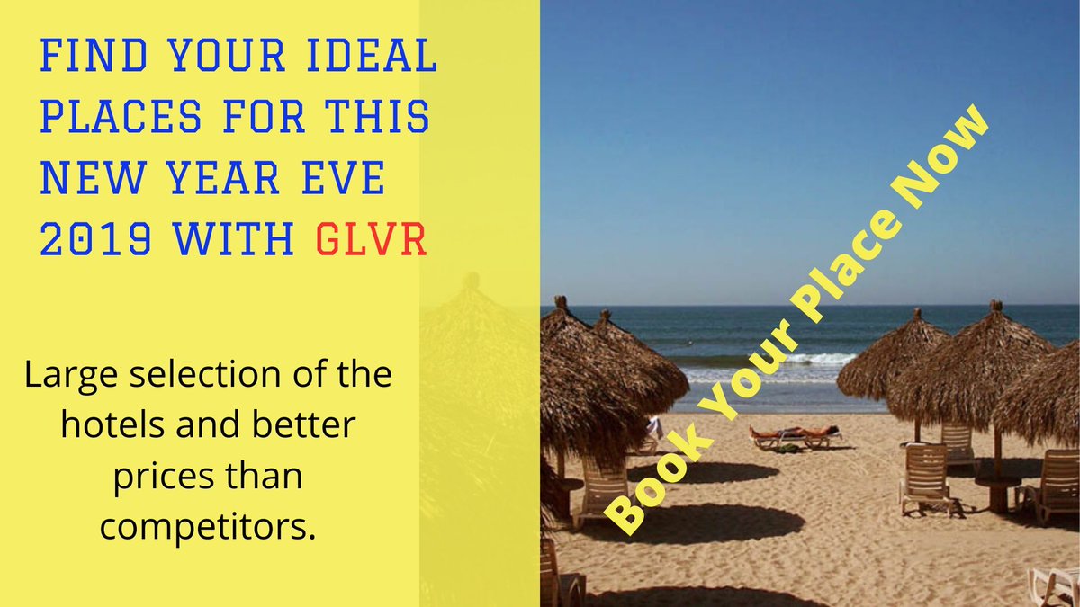 GlvrGroup's tweet photo. Find your ideal places for this NEW YEAR eve 2019 with GLVR

Large selection of hotels and better prices than competitors.

Explore more @ https://t.co/810gbKEVDt

#travel #holiday #NewYear #NewYearsEve #NewYear2020 #lasteve2019 https://t.co/ZsRSKjj2N8