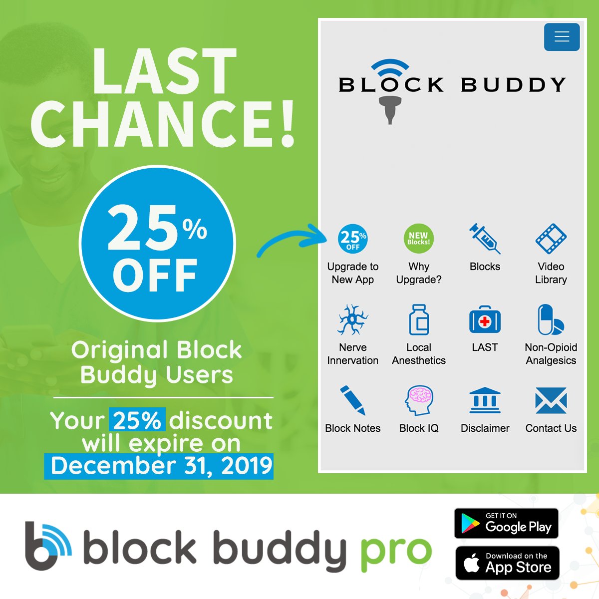 BlockBuddyPro's tweet photo. LAST CHANCE: User of the old #BlockBuddy app, your 25% OFF discount is expiring! Claim your discount by clicking the link in the old app now. https://t.co/LSXgbsj98x