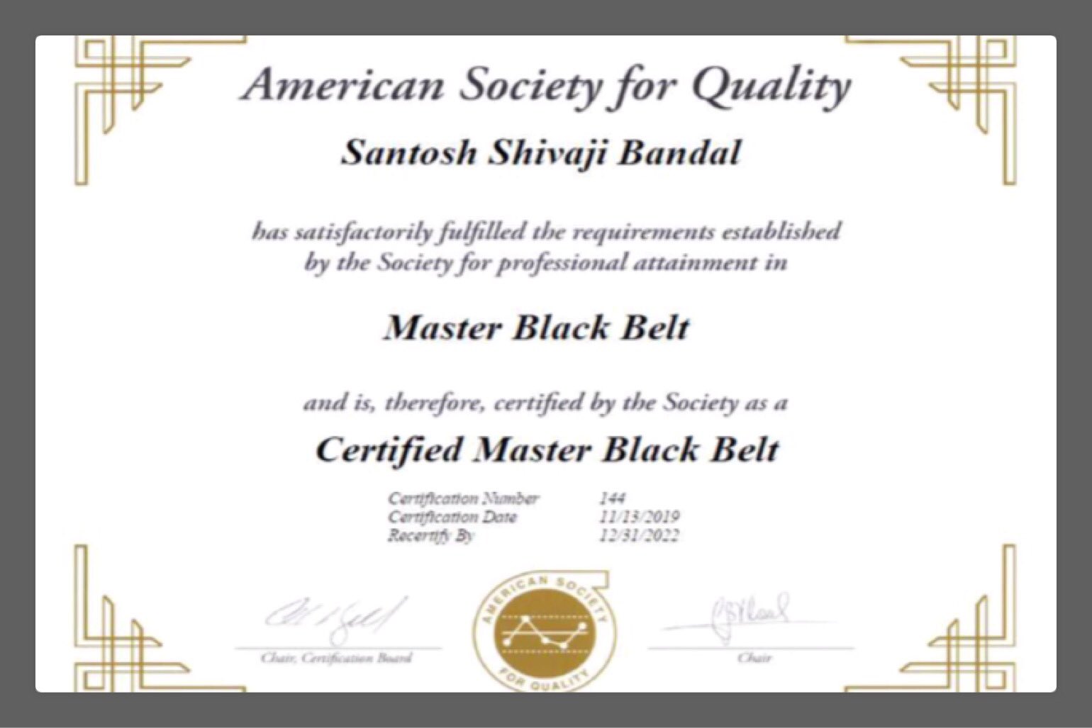 Master black belt certification cheap