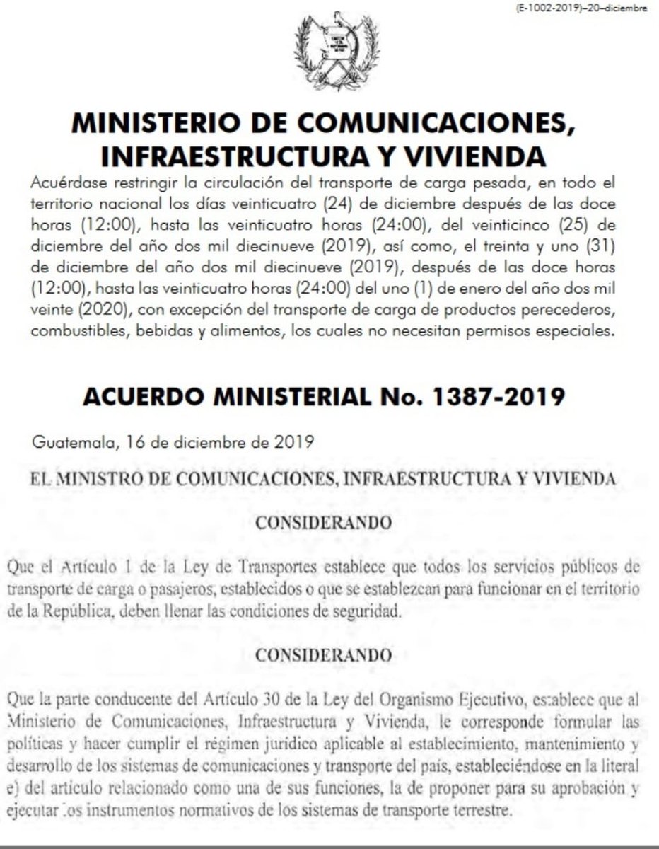 Restricción para el Transporte Pesado.