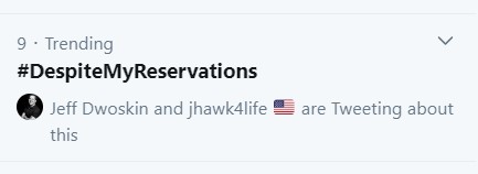monday_mayhem's tweet image. #DespiteMyReservations is now trending at #9 in the US