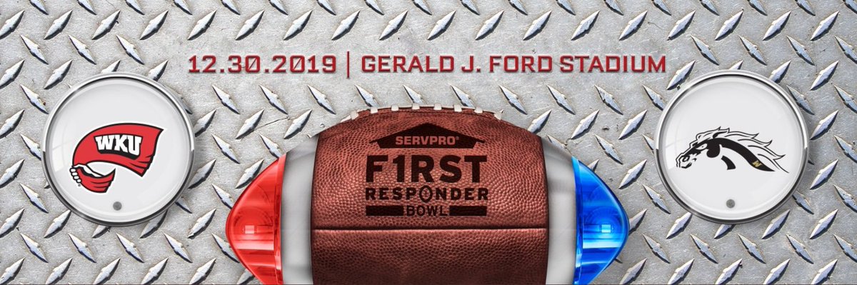 ServPro of Huntington (@servprohton) on Twitter photo 🏈🏆Today is the big game!! <a href="/WKUFootball/">WKU Football</a> <a href="/WesternMichU/">Western Michigan University</a> #FirstResponderbowl #Servpro <a href="/espn/">ESPN</a> <a href="/SERVPRO/">SERVPRO</a> <a href="/FRBowl/">First Responder Bowl</a>
firstresponderbowl.com 🏈🏆Today is the big game!! <a href="/WKUFootball/">WKU Football</a> <a href="/WesternMichU/">Western Michigan University</a> #FirstResponderbowl #Servpro <a href="/espn/">ESPN</a> <a href="/SERVPRO/">SERVPRO</a> <a href="/FRBowl/">First Responder Bowl</a>
firstresponderbowl.com