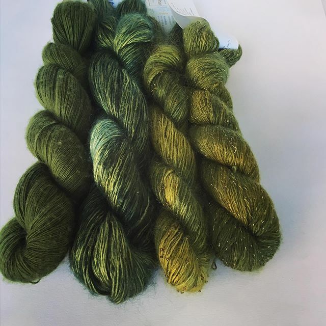 Artyarns's tweet photo. A bouquet of gorgeous greens in #cashmere5 #ensemblelight #beadedsilklight #cashmereglitter .
.
.
#Artyarns #yarn #yarnlove #loveyarn #yarninspiration #yarnaddict #yarnaholic #yarnporn #yarnlover #knittingyarn #knitting #knit #knits #knittersofig #knittersofinstagram #knitte… https://t.co/xCbEqbexnz
