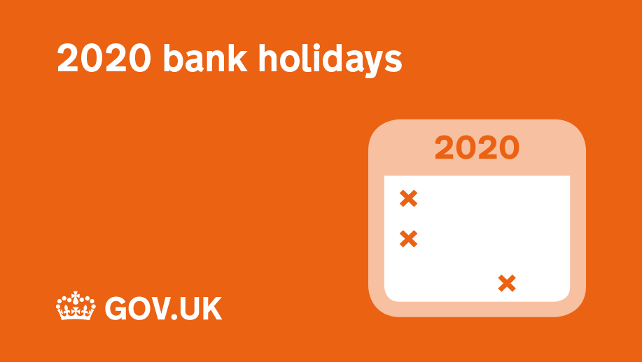 '2020 bank holidays' and image of a calendar 