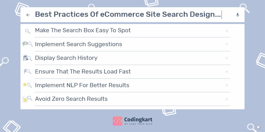 Codingkart1's tweet image. Site Search Is As Crucial Feature Of An eCommerce Website As The Cart Feature..

Follow These 6 Best Practices To Improve Your Site Search Design..!!

Contact Experts To Know More - codingkart.com/contact/?utm_s…

#ecommerce #sitesearch #website #bestpractices