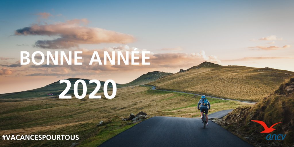 ANCVacances's tweet photo. Pour notre premier tweet de 2020, nous aimerions vous souhaiter une année riche en douceur et en vacances ! 🎉 #VacancesPourTous https://t.co/092H5XdG59