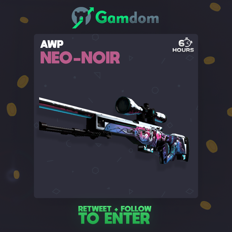 gamdom's tweet photo. ✯ AWP Neo-Noir Giveaway ✯

To enter:
- RT &amp; Like
- Follow our Twitter
- Visit our CS:GO Marketplace: https://t.co/JE3nnl86vK

Ends in 6 hours.
GL! 🤞

P.S.: 500k+ Avalanche at 5:00pm GMT 🌧️ https://t.co/cledIW9K5s