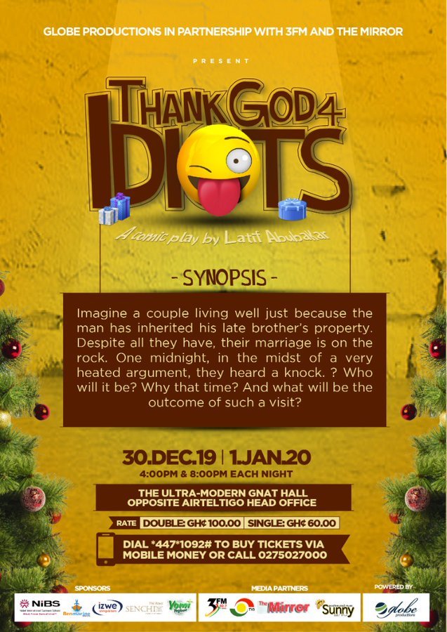 OusmanSaidyB's tweet photo. Day 1 is tomorrow, 30th December, 2019. 
 Thrilling Experience😍🔥🔥. Dial *447*1092# to join the fun. #ThankGodforIdiots
#BestofPlays #GlobeProductions
@Barcampghana  @SWolanyoDeklu @Latifglobe https://t.co/aAPlboqHE9