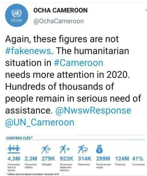 elvisongey's tweet photo. Biya's regime tries to downplay the Southern Cameroons #Ambazonia war of independence but UN office debunks the lies. Now is the time for the world to rally up &amp; STOP #GenocideInSouthernCameroons, #FreeAllArrested, #FreeSisikuAyukTabe and bring #Justice4Nera10 @AJStream @USAmbUN https://t.co/HQq6iWfdar