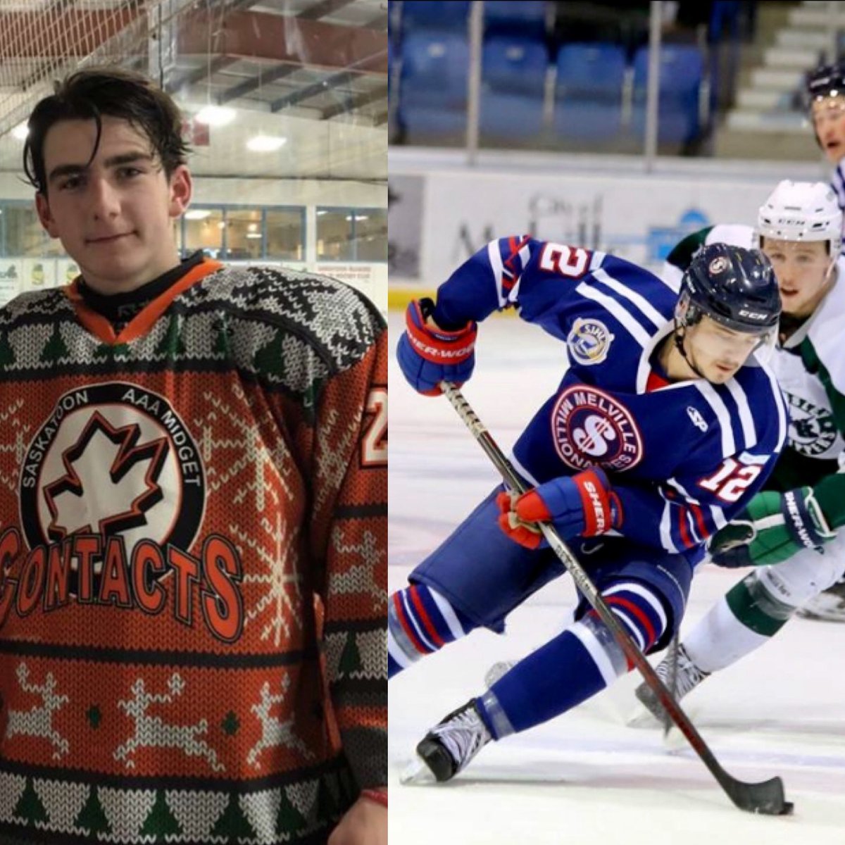 romedawg34's tweet photo. It’s game day for both boys. @dubj2234 and his @saskcontacts needs a win against Vancouver to move on to the playoffs at the @MacsTournament  and @payton_jerome and the @Milshockey take on Yorkton. Let’s go boys! https://t.co/ukd3OyxsWr