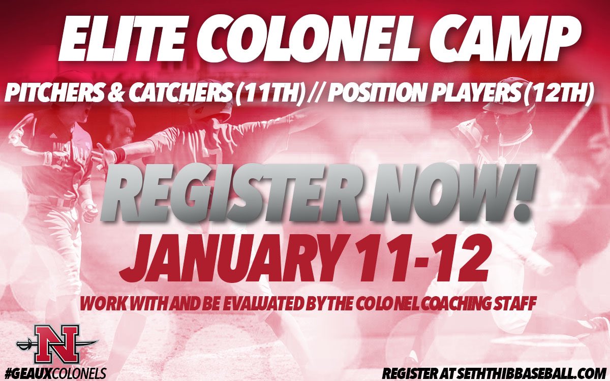 ColonelBSBCamps's tweet photo. Desire to play at the next level? Join us January 11th and 12th for our Elite Showcase. Registration is still open at https://t.co/Pu8j5ugshR. Don’t miss out! #GeauxColonels ⚔️⚔️ https://t.co/J0rituJuvX