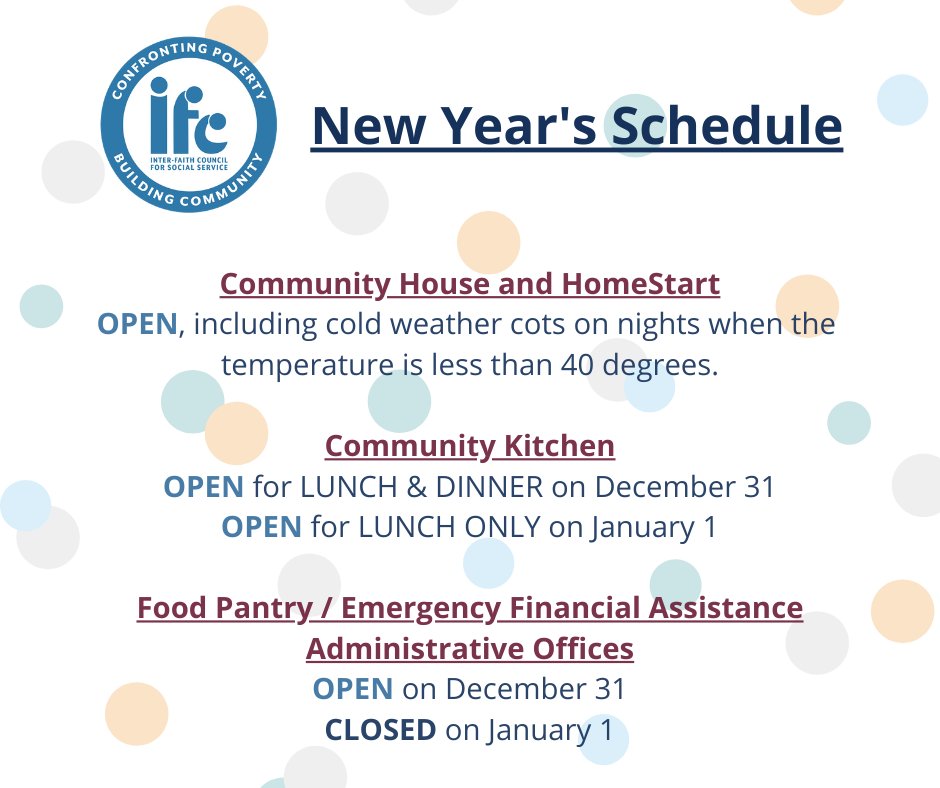 IFCforSS's tweet photo. We're #open365, thanks to staff and volunteers.  #herefortheholidays https://t.co/4QIggJ8Ktj